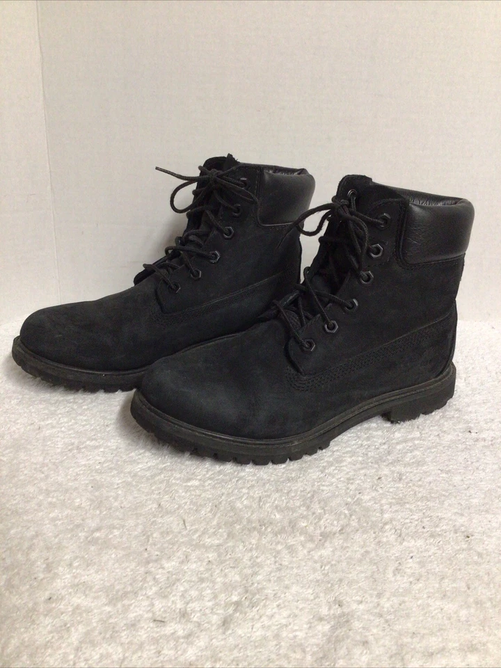 TIMBERLAND 6 PULGADAS PREMIUM 8658A Botas Negras Cuero Nubuck Mujer’s 8 M 200 Gramos Foto 3 de 4