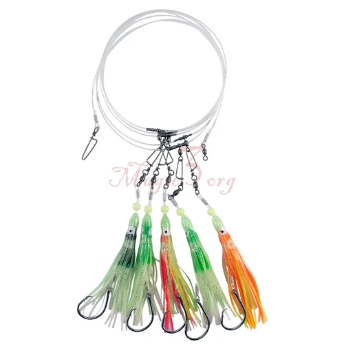 Glow Squid Deep Drop Tilefish Snapper Rigs High Carbon Steel Tilefish Grouper 