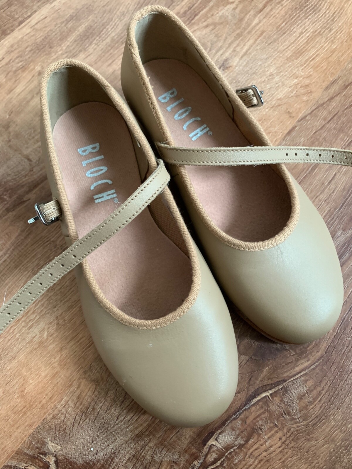 Tan Bloch Mary Jane Tap Shoes Child Size 11.5 Used Gem