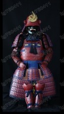 New Wearable Japanese Armor Suit Rustung Samurai Iron Red Phoenix Blue Laces O41