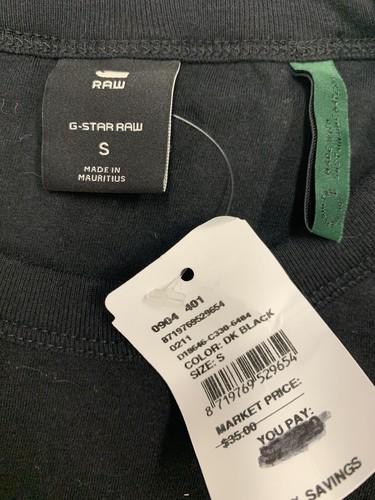 G-Star Raw Black Short Sleeve T-Shirt Size Small New With Tags **READ - Picture 8 of 9