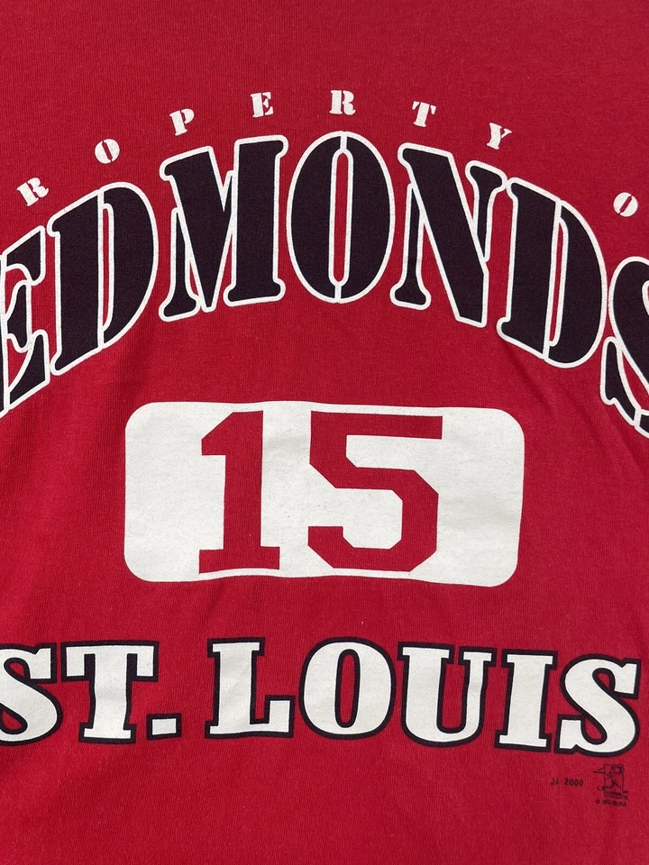 Camisa DE COLECCIÓN Cardenales de San Luis Adulto Grande Roja Jim Edmonds 2000 Y2K Hombres Foto 3 de 4