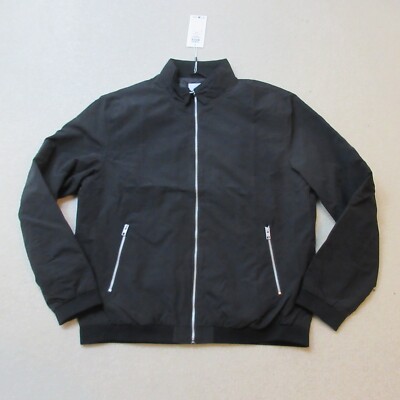 Jack & Jones Bomberjacke Herren 2XL Schwarz Full Zip Freizeit Leicht Neu mit Etikett