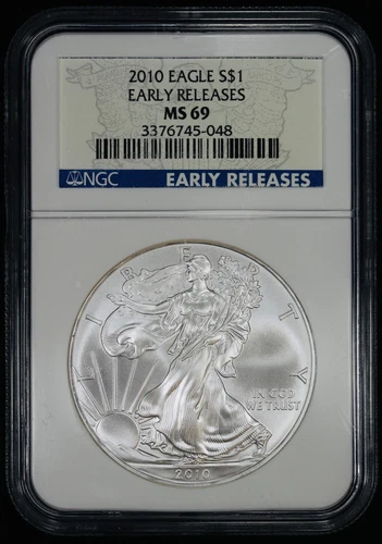 2010 $1 American Silver Eagle NGC MS 69 ER | ASE Early Releases Uncirculated BU