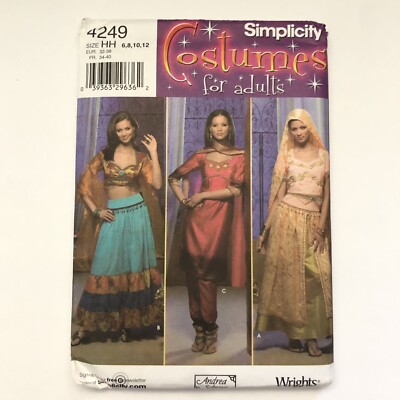 Simplicity 4249 Belly Dancer Bollywood Sari Costume Sewing Pattern 6-12 Uncut