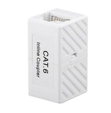 Cat 6 RJ45 8P8C in-Line Coupler, Straight Through, UTP, White