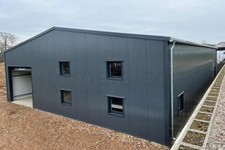 Isolierte Stahlhalle 10x60x5m PV-Bereit Industriehalle Lagerhalle Gewerbehalle