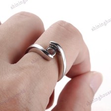 Semi Mount Tension Setting Fine Halo Ring Engagement Sterling Silver 6mm Round