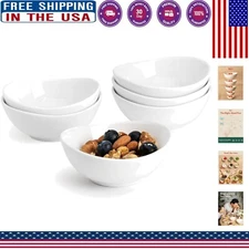 Set of 6 Durable 4-Inch Porcelain Dipping Bowls - Microwave & Dishwasher Safe