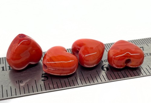 Heart Handmade Lampwork Glass Beads From Murano OOAK Tamara Yarilo Brand 4 Pcs - Picture 53 of 59