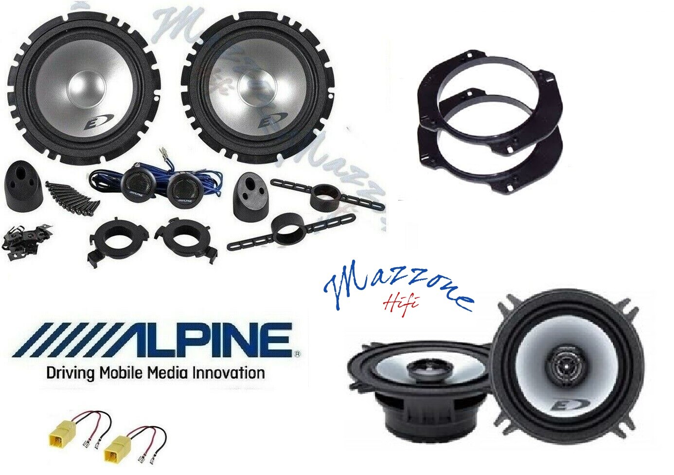 SUPER KIT 6 CASSE ALPINE FIAT MULTIPLA + ADATTATORI - NUOVO!