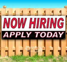 NOW HIRING APPLY TODAY Advertising Vinyl Banner Flag Sign