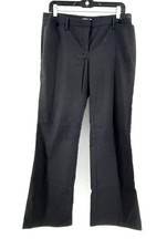 New York  Co Stretch Gray Flat Front Pinstripe Flare Career Pants Size 10