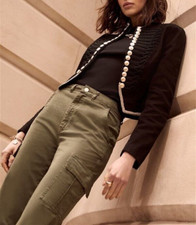 Very Rare Mint Velvet Black Black Military Jacket Size S, Bnwt