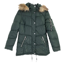 Kendall + Kylie Faux Fur Trimmed Puffer Jacket Size Small