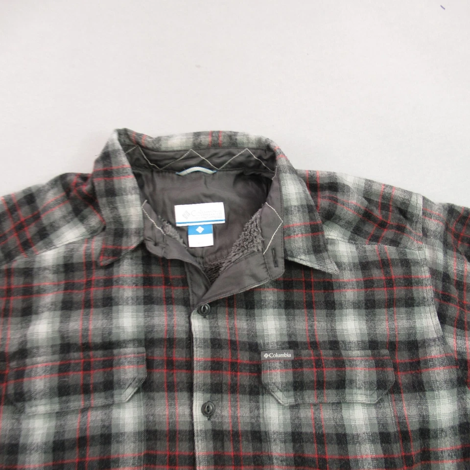Columbia Shirt Mens 2XL Long Sleeve Button Up Plaid Pockets Fleece Lined - Image 2 of 4