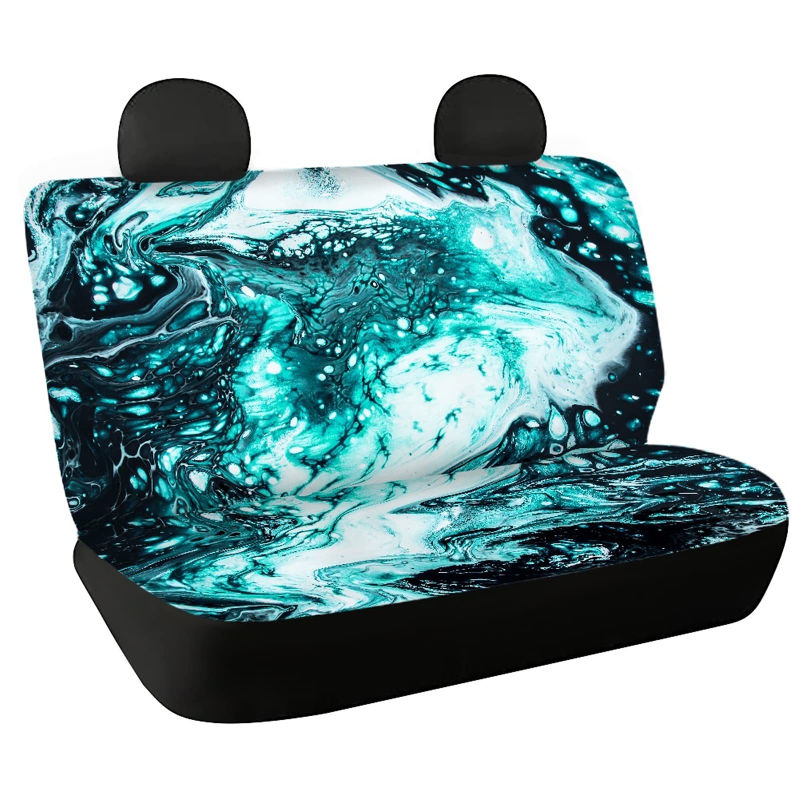 Blue Marble Print Auto Rear Bench Seat Protector Car Back Seat Covers Set of 2