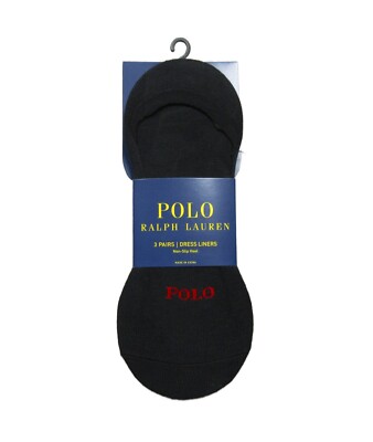 polo dress liner socks Polo Ralph Lauren Men's Black Dress Liner Socks Non-Slip Heel 3 Pairs