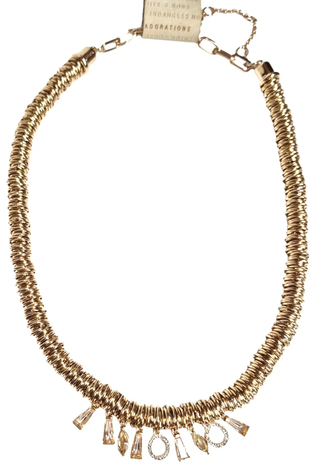 Collar Anthropologie Cristales Colgantes en Acero Chapado en Oro Nuevo con Etiqueta Foto 4 de 4
