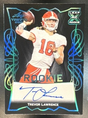 2021 Leaf Trinity Black Spectrum Platinum #RATL1 Trevor Lawrence RC #10/50 Jags