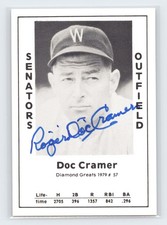 1979 TCMA Diamond Greats #57 Doc Cramer Autographed
