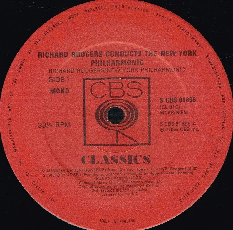New York Philharmonic Orchestra Slaughter On Tenth Avenue LP vinyl UK Cbs 1978 - Image 3 of 4
