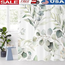 Eucalyptus Leaves Shower Curtain Waterproof Thick Easy Care Quick Dry Grommets