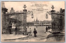Vintage Nancy France Place Stanislas Forged Iron Gates Postcard A348