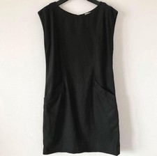 Margaret Howell Linen Boatneck Sleeveless Dress Sz1 Charcoal Gray Made in Japan