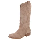 Women's Cowboy Boots with Zip Ital Design 1025 in Tan