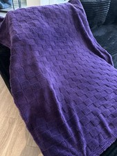 Deep Purple Fleece Throw Blanket 50   60  for Couch Sofa Bed Super Soft Cozy Plus
