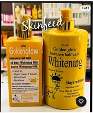 Golden Glow Intensive Whitening Exfoliating Shower Gel, H.C Whitening Milk Spf55