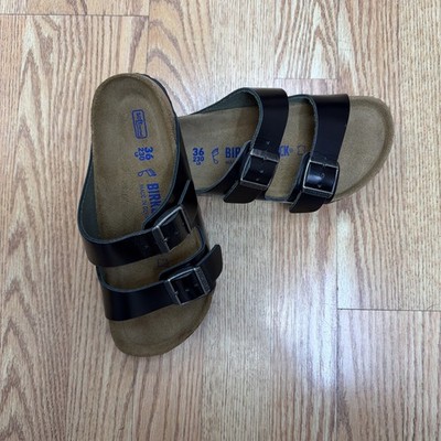Birkenstock Arizona Leather Amalfi Black, Size EU 36/ US 5-5.5 Regular Width.