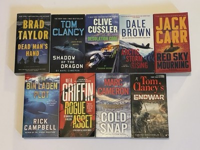 Lot Of 10 Thriller Novels - Various Authors - Clancy, Brown, Thor, Cussler, Etc