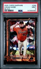 2025 TOPPS CHROME SAPPHIRE 296 LOGAN WEBB BLACK /10 CASE HIT Giants Ace!