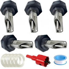 Pig Waterer Nipples,5 Pack Stainless Steel Pig Waterer Nipples with PVC Tank ...