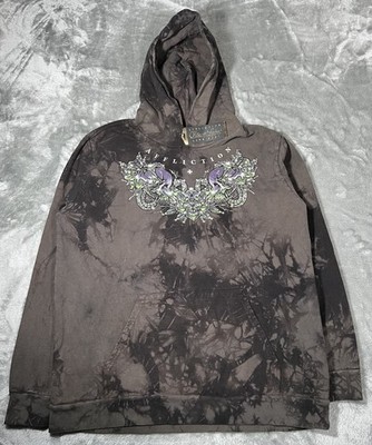 Affliction Hoodie Men Size 2XL Skull Rhinestone Black Label Purple New With Tags