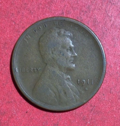 1911S US LINCOLN Cent! "San Francisco" Mint! Semi Key Date! VG! Lower Mintage!