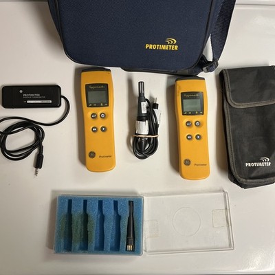 2 HYGROMASTER GE Protimeter Moisture Measurement System Yellow WORKS W/ Case