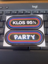 VINTAGE PAIR MINI OF 90's KLOS 95.5 RADIO STATION STICKER DECAL PARTY