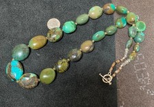 Gradual turquoise pebble bead necklace/Gorgeous / b140b-w3 