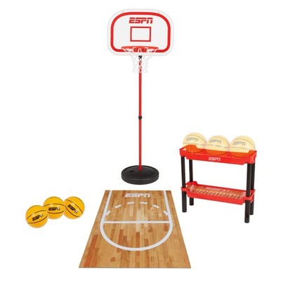 ESPN Toddler Basketball Hoop Includes 3 Mini Basketballs, Ball Rack