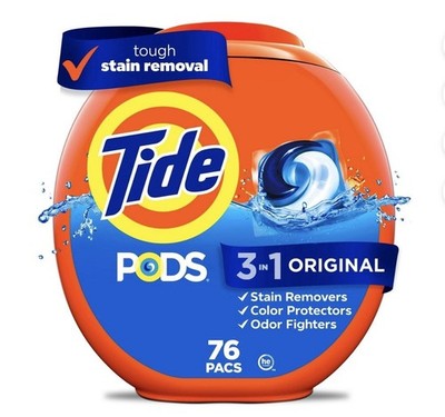 Tide PODS Laundry Detergent Pacs, Original Scent, 76 Count