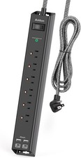 Surge Protector Power Strip - Extension Cord with Addtam 6 AC Outlets 4 USB