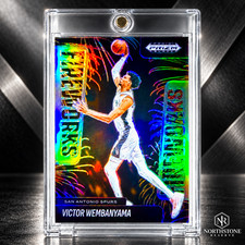 Victor Wembanyama RARE Silver Refractor Firew...