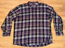Jos. A. Bank Purple Plaid Collared Button Down Long Sleeve Shirt - Size XXL