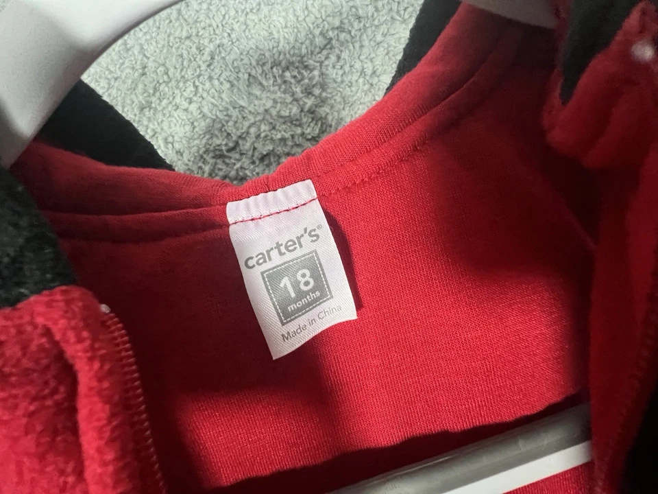 Fantasia de Halloween Carters Lady Bug 18 meses vermelho preto zíper - Imagem 3 de 3