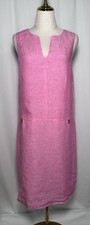 J. McLaughlin Dress Shift Slip On Small Sleeveless 100% Linen Pink $198