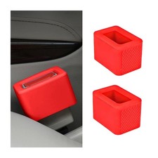 2PCS Car Seat Belt Buckle Holder, Silicone Easy Access Vehicle Seatbelt Buckl...