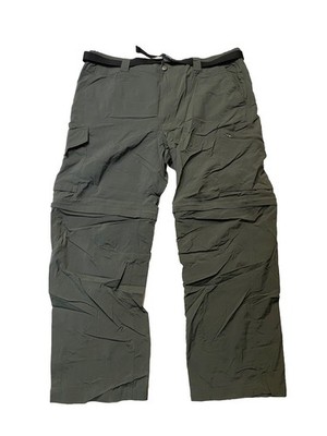 Columbia Convertible Cargo Pants Mens 40 X 30 Belted Gray Zip Off Omni Shield